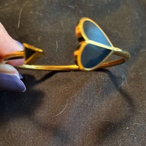 KATE SPADE ROSE GOLD TONE HEART AND SPADE BANGLE EUC